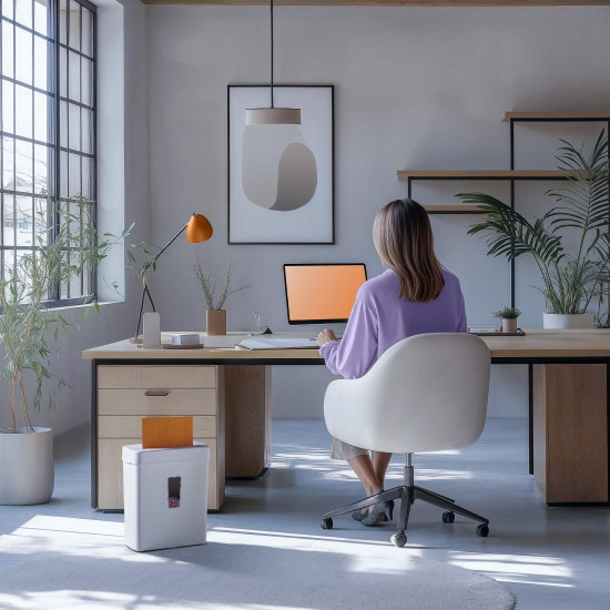 Hama “Prime M50CD-B” Document Shredder, Shredder with Security Level P5 T2 E2 O1, бял