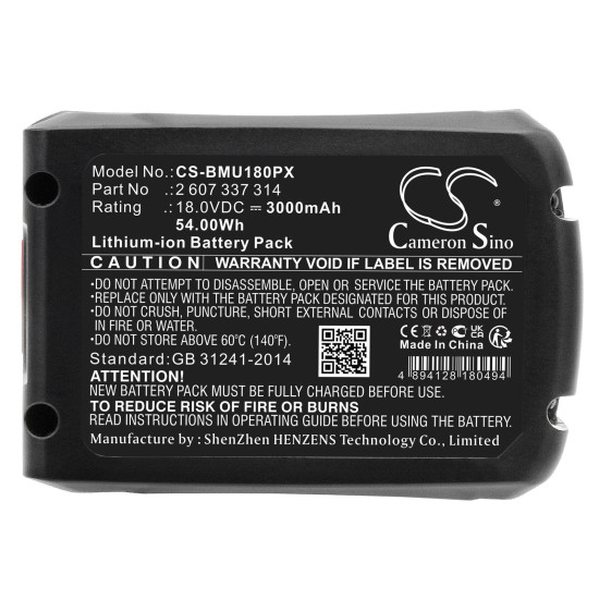 Battery for cordless saw BOSCH AdvancedCut 18 1600A005B0 LiIon 18V 3000mAh Cameron Sino