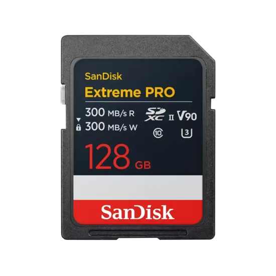 SanDisk Карта памет Extreme Pro SDXC 128GB 300MB/s & 300Mb/s Class 10 V90 UHS-II