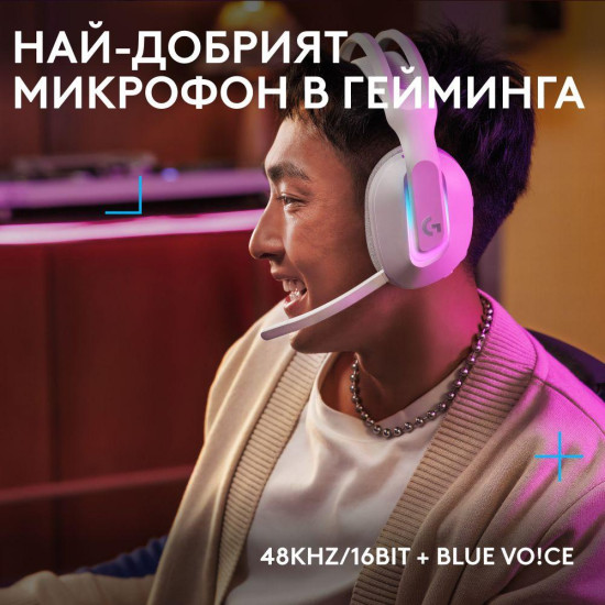 Gaming Earphone Logitech G522 Lightspeed Wireless RGB, Microphone, White