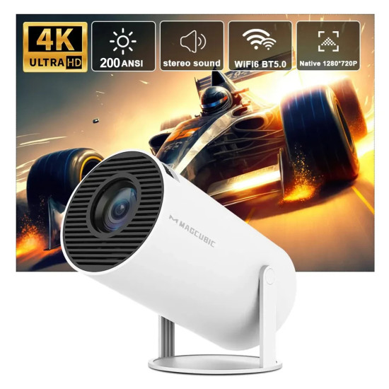 MagCubic преносим мултимедиен проектор Portable Multimedia Projector HY300 Pro - 4K, Android 11, Wi-Fi, Bluetooth 5.0