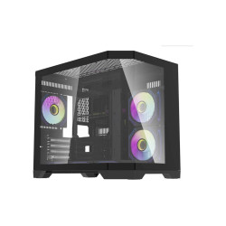 Aigo кутия Case mATX - FT418 Black - 6 x 120 mm A-RGB fans included