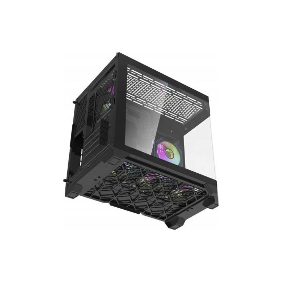 Aigo кутия Case mATX - FT418 Black - 6 x 120 mm A-RGB fans included