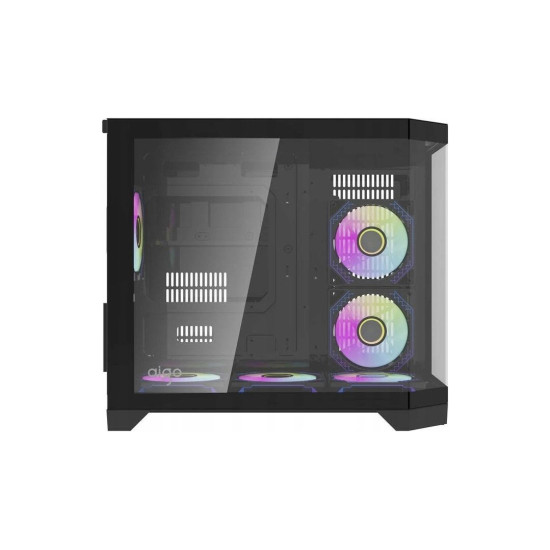 Aigo кутия Case mATX - FT418 Black - 6 x 120 mm A-RGB fans included