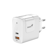 Genius Универсално зарядно за стена Charger Wall GaN - USB Type-C/A 65W White - PD-65AC