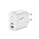 Genius Универсално зарядно за стена Charger Wall GaN - USB Type-C/A 65W White - PD-65AC
