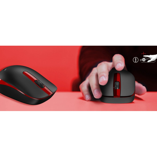 Genius безжична мишка Wireless Mouse - NX-7007 Red - 2.4GHz