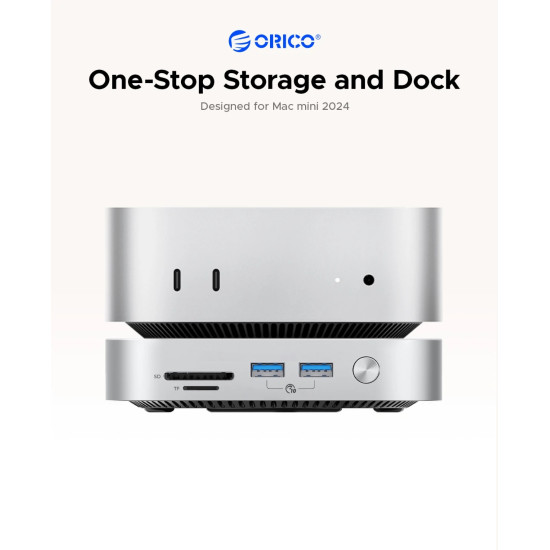 Orico докинг станция SSD Docking station M.2 NVMe - USB4(40Gbps) x 1, USB3.2(10Gbps) x 3, M.2 SSD x 2, SD/TF 4.0 - MiniLink M47P-EU-SV