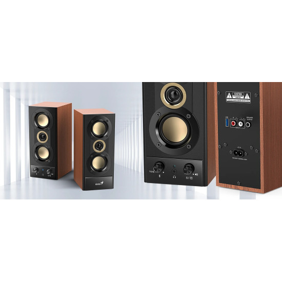 Genius тонколони Speakers 2.0 - SP-HF800BT - 20W RMS, Bluetooth 5.3, Wood