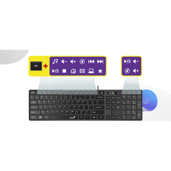 Genius клавиатура Slim Keyboard SlimStar 126 White - Copilot, Low profile Chocolate