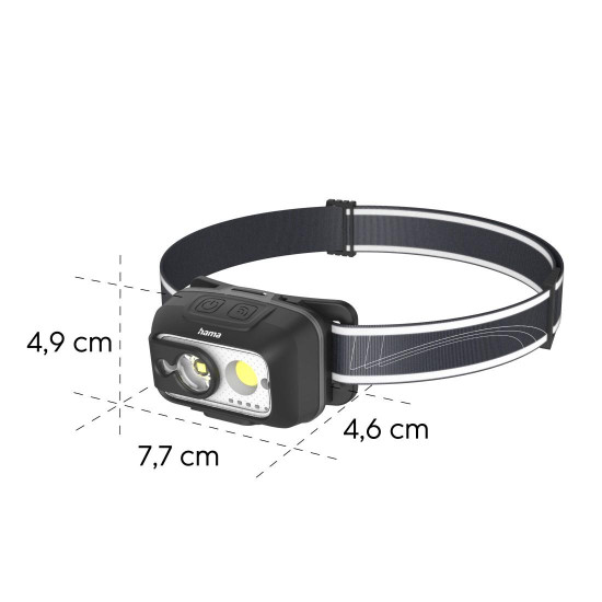 Head Torch, with Rechargeable Battery, Head Torch for Jogging, Working, 4 Modes