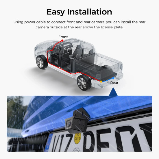 VIOFO водоустойчива камера за заден ход Waterproof Rear Camera - RWC200 - 2K Quad HD, 9.5m cable included