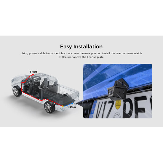 VIOFO водоустойчива камера за заден ход Waterproof Rear Camera - RWC200 - 2K Quad HD, 9.5m cable included