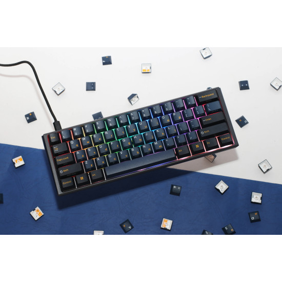 Ducky професионална геймърска механична клавиатура Professional Gaming Mechanical Keyboard One 3 Pro Mini Nazca Line - 8K, Cherry MX2A RGB Brown [Tactile]