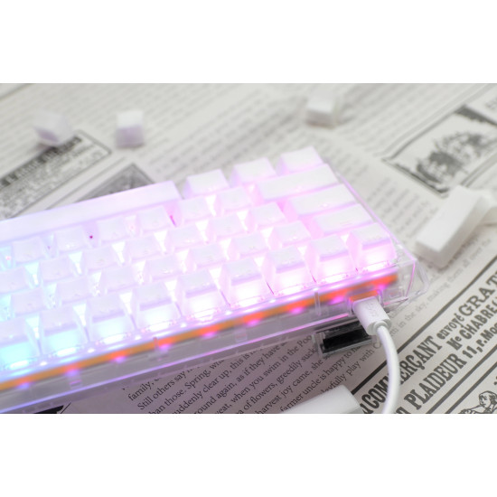 Ducky професионална геймърска механична клавиатура Professional Gaming Mechanical Keyboard One 3 Mini Aura White -  Cherry MX RGB Brown [Tactile]