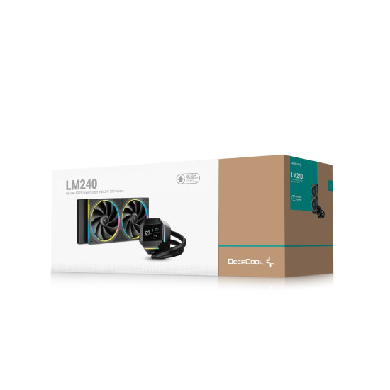 DeepCool водно охлаждане Water Cooling LM240 - 2.4 inch IPS Display, Addressable RGB