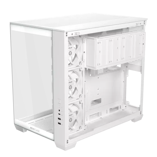 Кутия ASUS A32 PLUS Tempered Glass + 4 ARGB Вентилатора - White
