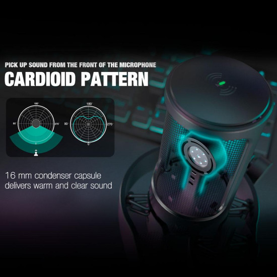 Desktop Microphone FIFINE A8V RGB - Black