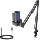 Microphone with Adjustable Arm Stand FIFINE A8T RGB - Black