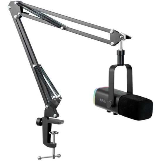 Microphone Adjustable Boom Arm FIFINE AM8T Dynamic RGB - Black