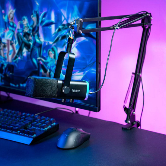 Microphone Adjustable Boom Arm FIFINE AM8T Dynamic RGB - Black