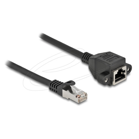 Delock Network cable extension S/FTP RJ45 male to RJ45 female, Cat. 6A, 25 cm, black