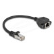 Delock Network cable extension S/FTP RJ45 male to RJ45 female, Cat. 6A, 25 cm, black