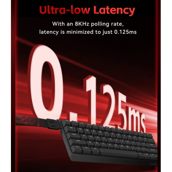 Madlions професионална геймърска механична клавиатура Professional Gaming Mechanical Keyboard MAD 60 HE Flagship V2 - 8K, Magnetic Amber Pro Switches - White