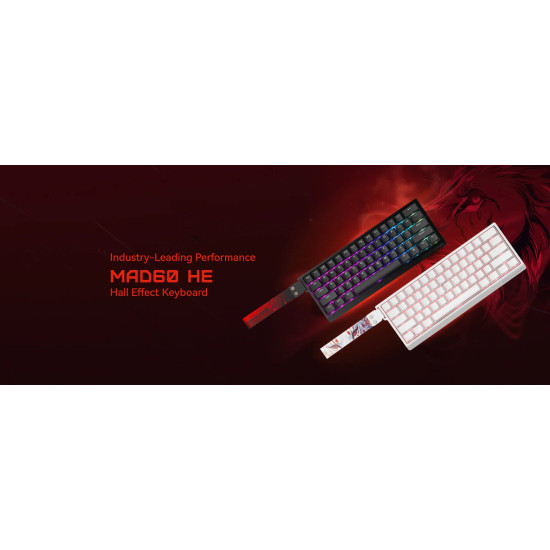 Madlions професионална геймърска механична клавиатура Professional Gaming Mechanical Keyboard MAD 60 HE Flagship V2 - 8K, Magnetic Amber Pro Switches - Black