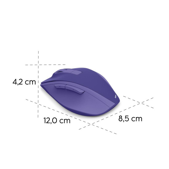 Hama “WM-500” Wireless Mouse, Ergonom., 6 Buttons, No Click Noise, Battery, purple