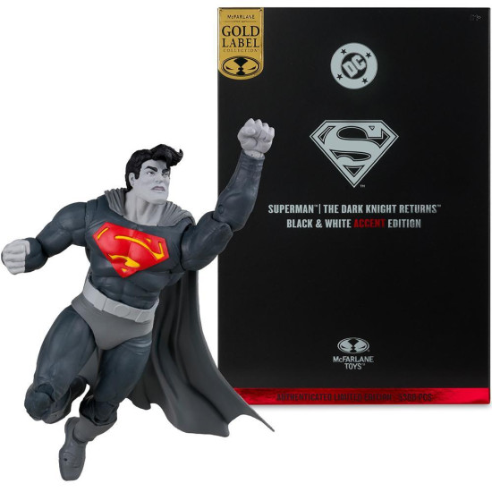 McFarlane Toys DC MULTIVERSE Batman Figure DC Multiverse Superman (The Dark Knight Returns) Black & White Accent Edition Gold Label 7in