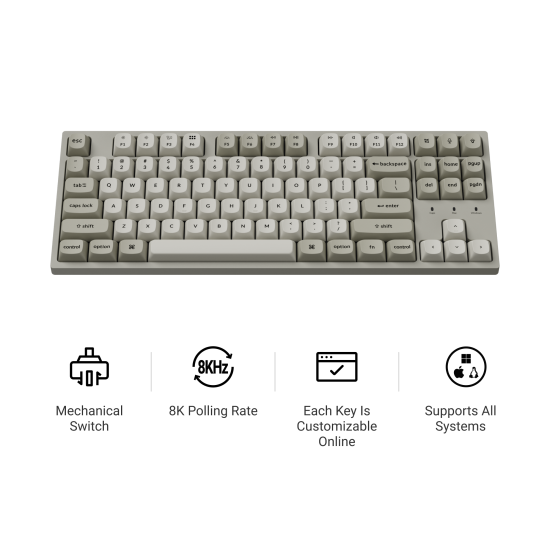 Mechanical Keyboard Keychron C1 Pro 8K QMK - Super Brown Switch