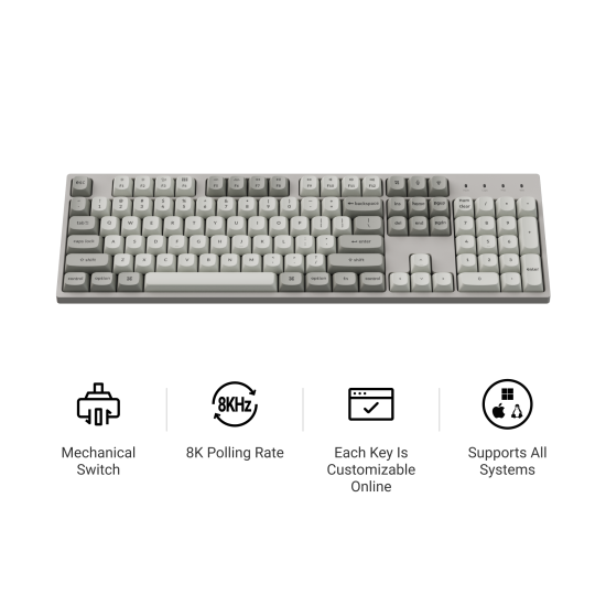 Mechanical Keyboard Keychron C2 Pro 8K QMK - Super Brown Switch, Full Size