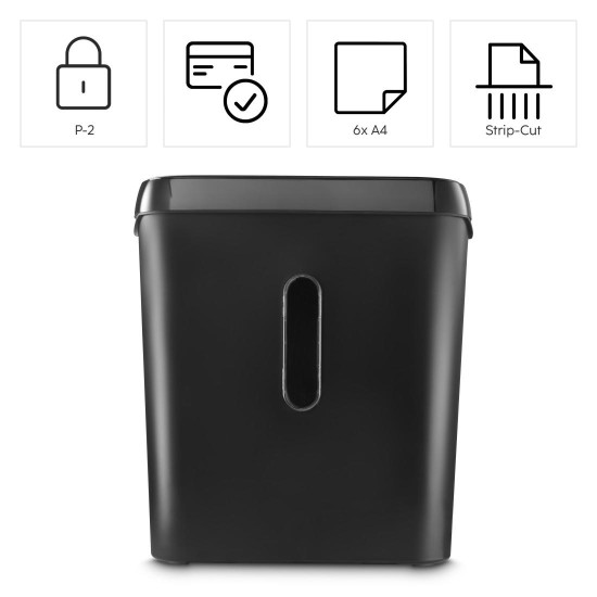 Hama “Classic S61” Document Shredder, Shredder with Security Level P2 T2 E2