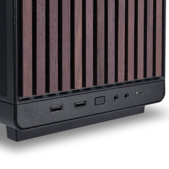 Case Lian Li DAN A3-mATX Wood Edition Black, Tempered Glass, Micro Tower