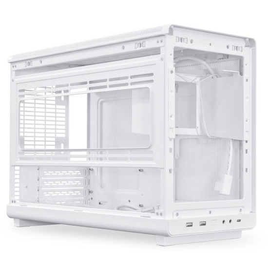 Case Lian Li DAN A3-mATX Wood Edition White, Tempered Glass, Micro Tower