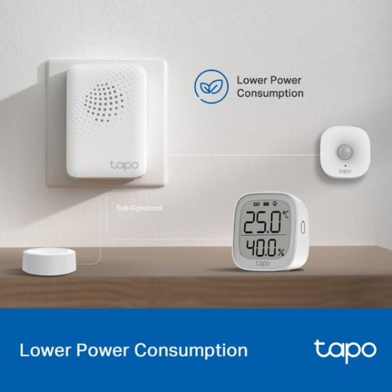 TP LINK smart hub with doorbell H100, alarm, coordinates with Tapo smart sensors, connects up to 64 smart devices, doorbell, Wi-Fi