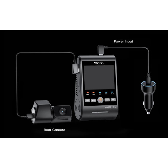 VIOFO Видеорегистратор Dash Cam A229 Ultra 2 Channel - 4K, HDR, Dual Sony STARVIS 2 8MP, GPS, Bluetooth