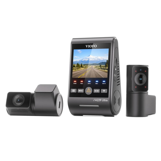 VIOFO Видеорегистратор Dash Cam A229 Ultra 3 Channel - 4K, HDR, Dual Sony STARVIS 2 8MP, GPS, Bluetooth