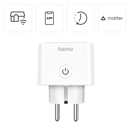 HAMA Смарт мини контакт, Wi-Fi, Гласов контрол, 3680 W