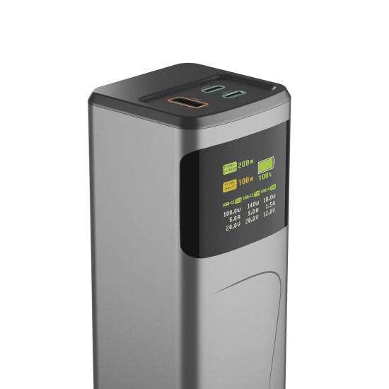 Hama “High Power” Power Pack, 200 W, 24000 mAh, 2x USB-C, USB-A, Quick Charging