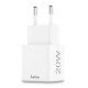 Hama Fast Charger, 1x USB-C, 1x USB-A, Mini-Charger, PD, 20 W, white