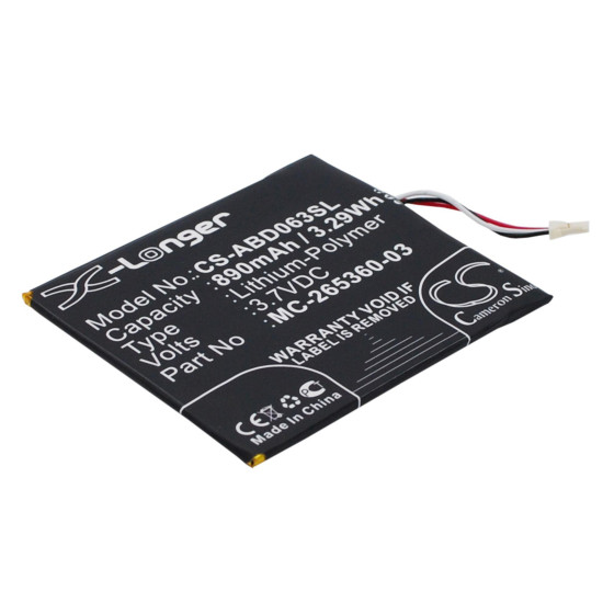 Kindle Battery  AMAZON Kindle 7, Kindle 8 58-000083  3,7V  890mAh LiPo CAMERON SINO