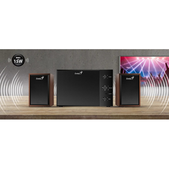 Genius тонколони Speakers 2.1 - SW-2.1 350 - 15W RMS, Wood