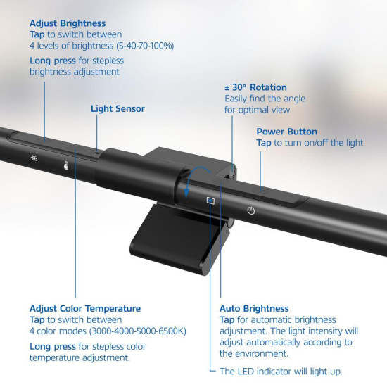 ACT Dimmable Monitor LED Light Bar, USB powered