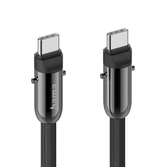 Hama USB-C Cable and Mobile Phone Strap, 2-in-1 Solution, 1.2 m, black