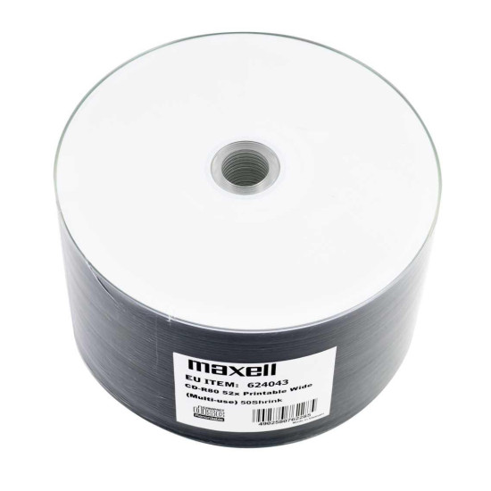 CD-R80 25 pk PRINTABLE MAXELL 52 speed cake box