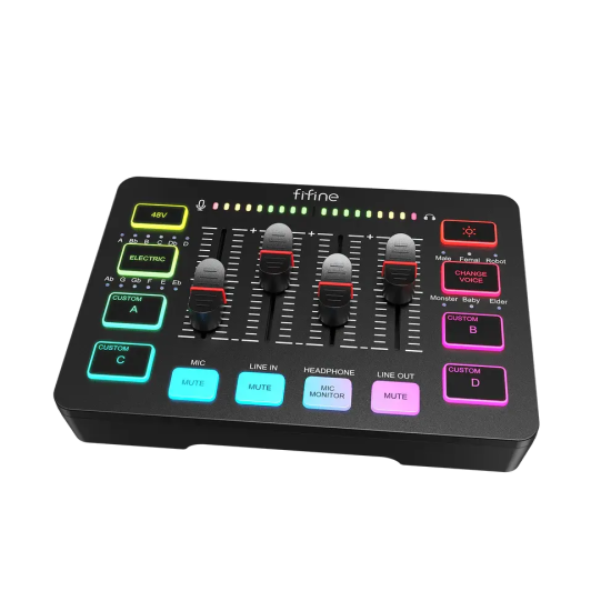 FIFINE SC3 RGB Audio Interface - Black