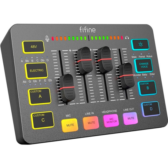 FIFINE SC3 RGB Audio Interface - Black