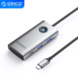 Orico докинг станция Docking Station Type-C - PW11-6PCR-GY-EP - HDMI x 1, USB-C x 1, USB3.0 x 2, USB-C PD100W x 1, LAN x 1 (1Gbps)